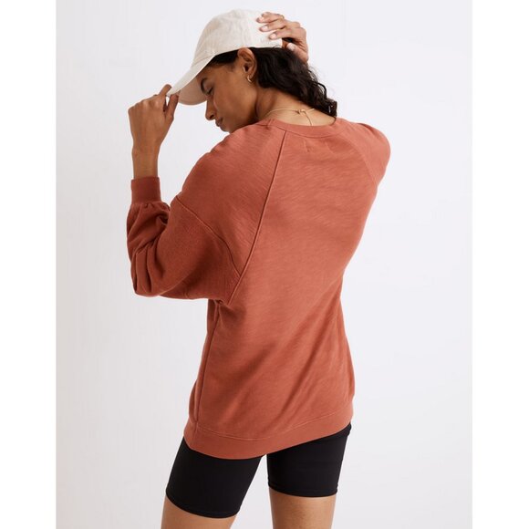 Madewell MWL Oversized Raglan Sweatshirt in Weathered Brick - Picture 4 of 14